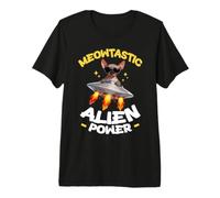Meowtastic Alien Power Sphynx Cat UFO Space Devon Rex Premium T-Shirt