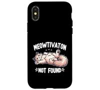Meowtivation Not Found Demotivated Cat Sleeping Office Humor Case for iPhone X/XS