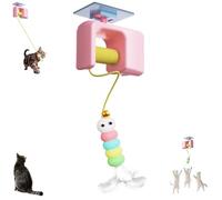 Meowvo Autobounce USB-C Ceiling Cat Teaser-Smart Auto-Bounce, Rechargeable Interactive Automatic Suction Cup Hanging,Chew-Proof Design, Strong Suction Mount-No Drilling Needed (Pink)