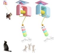 Meowvo Autobounce USB-C Ceiling Cat Teaser-Smart Auto-Bounce, Rechargeable Interactive Automatic Suction Cup Hanging,Chew-Proof Design, Strong Suction Mount-No Drilling Needed (Mixed)