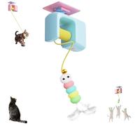 Meowvo Autobounce USB-C Ceiling Cat Teaser-Smart Auto-Bounce, Rechargeable Interactive Automatic Suction Cup Hanging,Chew-Proof Design, Strong Suction Mount-No Drilling Needed (Blue)