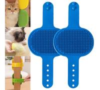 Meowvo Silicone Grooming Strap Pad for Cats, 2PCS Silicone Grooming Strap Pad, Adjustable Silicones Pet Groomings Tool, for Climbing Frames Table Legs (Blue)