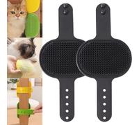 Meowvo Silicone Grooming Strap Pad for Cats, 2PCS Silicone Grooming Strap Pad, Adjustable Silicones Pet Groomings Tool, for Climbing Frames Table Legs (Black)