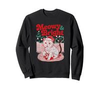 Meowy and Bright Cat Christmas Holiday Festive Fun Sweatshirt