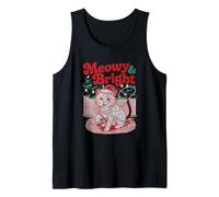 Meowy and Bright Cat Christmas Holiday Festive Fun Tank Top