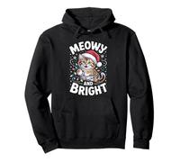 Meowy and Bright Funny Cat Lover Christmas Holiday Pet Tee Pullover Hoodie
