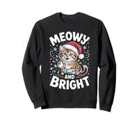 Meowy and Bright Funny Cat Lover Christmas Holiday Pet Tee Sweatshirt