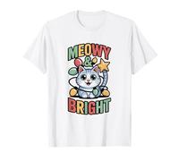 Meowy & Bright - Cat Christmas with Light Spot T-Shirt