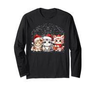 Meowy Catmas Cat Christmas Cute Kitten Cats Santa Xmas Long Sleeve T-Shirt