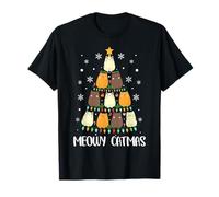 Meowy Catmas Cat Christmas Tree Adult & Kids Funny Cats Xmas T-Shirt