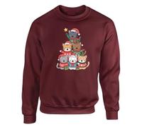 Meowy Christmas Cat Tree Stack Mens Sweatshirt Christmas Jumper Cute Xmas Retro Humor Funny Gift Sweat