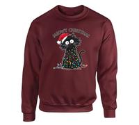 Meowy Christmas Jumper Grumpy Cat Mens Sweatshirt Funny Festive Holiday Asthetic Xmas Gift Sweat