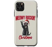 Meowy Rockin Christmas Funny Cat Wear Santa Hat Kitten Xmas Case for iPhone 11 Pro Max