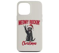 Meowy Rockin Christmas Funny Cat Wear Santa Hat Kitten Xmas Case for iPhone 13 Pro Max