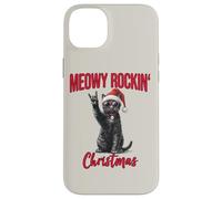 Meowy Rockin Christmas Funny Cat Wear Santa Hat Kitten Xmas Case for iPhone 14 Plus
