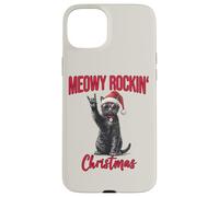 Meowy Rockin Christmas Funny Cat Wear Santa Hat Kitten Xmas Case for iPhone 15 Plus