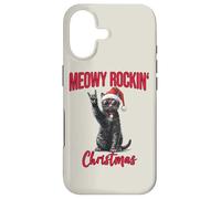 Meowy Rockin Christmas Funny Cat Wear Santa Hat Kitten Xmas Case for iPhone 17