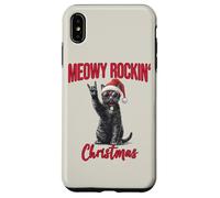 Meowy Rockin Christmas Funny Cat Wear Santa Hat Kitten Xmas Case for iPhone XS Max
