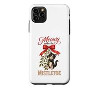Meowy Under The Mistletoe Cute Tuxedo Kitten Christmas Case for iPhone 11 Pro Max