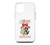 Meowy Under The Mistletoe Cute Tuxedo Kitten Christmas Case for iPhone 12/12 Pro