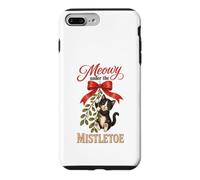 Meowy Under The Mistletoe Cute Tuxedo Kitten Christmas Case for iPhone 7 Plus/8 Plus