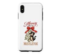Meowy Under The Mistletoe Cute Tuxedo Kitten Christmas Case for iPhone XS Max