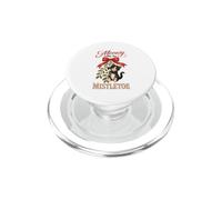 Meowy Under The Mistletoe Cute Tuxedo Kitten Christmas PopSockets PopGrip for MagSafe