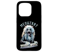 Meowzart Mozart Cat Funny Classical Music Piano Keyboard Case for iPhone 15 Pro