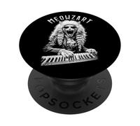 Meowzart Mozart Cat Funny Classical Music Piano Keyboard PopSockets Adhesive PopGrip