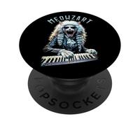 Meowzart Mozart Cat Funny Classical Music Piano Keyboard PopSockets Adhesive PopGrip