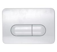 MEPA Space 2-M Toilet Plate (White, 215 x 145 x 15 mm, Plastic, Actuation from Front or top, 2-Quantity Pneumatic Technology for Sanicontrol Flush cisterns B21 Including mounting Material) 420851
