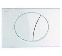 MEPA Sun 2-M Toilet Plate (White, 245 x 165 x 13 mm, Plastic, Front Actuation, 2, Mechanical for Sanicontrol Flush-Mounted cisterns, Type R11 looping Technology) 421600