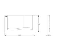 MEPA Wave For A21/E21 Base Plate 2-Compartment Matte Chrome