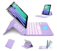 MePadKey Magic Touchpad Keyboard Case for iPad Mini 7 (2024)/Mini 6 (2021) 8.3 inch, Slim Magnetic Folio with Type-C 7Colors Backlit TrackPad Keyboard fit iPad mini 7th (A17 Pro)/6th generation Purple