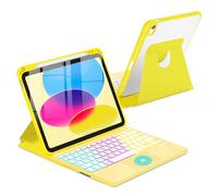 MePadKey Touchpad Keyboard Case for iPad (A16) 11th 10th Generation | 360 Rotation Cover with Pencil Holder Wireless Backlit Detachable Keypad for iPad 11 inch 2025/10 Gen 10.9" 2022 Yellow