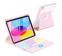 MePadKey Touchpad Keyboard Case for iPad (A16) 11th 10th Generation | 360 Rotation Cover with Pencil Holder Wireless Backlit Detachable Keypad for iPad 11 inch 2025/10 Gen 10.9" 2022 Pink