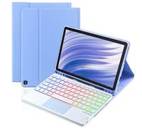 MePadKey Trackpad Keyboard Case for Amazon Fire HD 10/10 Plus 10.1 inch 2021/2023 (11/13th Generation), 7-Color Backlit Rechargeable Keyboard with Multi-Angle Cover for