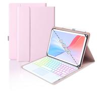 MePadKey Universal Touchpad Keyboard Case for 9.7,10.1,10.2",10.5",10.9",11" Tablet, Rainbow Backlight TrackPad Keyboard with Type-C Charging Port fit 9.7-11 inch Android/iOS/Windows (Pink)