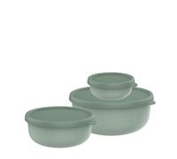 Mepal 3-piece Microwave Container Set Lumina, Food Storage Containers with Lid Suitable for Fridge, Freezer, Microwave and Dishwasher, Kitchen Storage Bowls, 250 + 750 + 1500 ml, Nordic sage