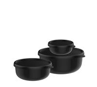 Mepal 3-piece Microwave Container Set Lumina, Food Storage Containers with Lid Suitable for Fridge, Freezer, Microwave and Dishwasher, Kitchen Storage Bowls, 250 + 750 + 1500 ml, Nordic black
