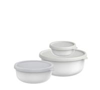 Mepal 3-piece Microwave Container Set Lumina, Food Storage Containers with Lid Suitable for Fridge, Freezer, Microwave and Dishwasher, Kitchen Storage Bowls, 250 + 750 + 1500 ml, White