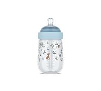 Mepal - Baby Bottle Mio Little Dutch - Transparent Cap for Storage - Anti-colic Baby Bottles - Spiral Design prevents Blocked Teat - Medical Grade Silicone - 240 ml - Forest Friends