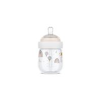 Mepal - Baby Bottle Mio - Transparent Cap for Storage - Anti-colic Baby Bottles - Spiral Design prevents Blocked Teat - Medical Grade Silicone - 165 ml - Sunshine & Rainbow