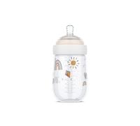 Mepal - Baby Bottle Mio - Transparent Cap for Storage - Anti-Colic Baby Bottles - Spiral Design Prevents Blocked Teat - Medical Grade Silicone - 240 ml - Sunshine & Rainbow