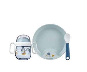 Mepal - Baby dinnerware 3-Piece Set Mepal Mio - Includes Leak-Proof Sippy Cup, Trainer Plate & Trainer Spoon - Dishwasher Safe & BPA-Free - Set of 3 - Sailors Bay
