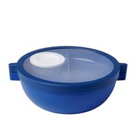 Mepal Basic bento lunch bowl Vita, Multi-Compartment, Extra dressing container and tray, Bento box, Salad lunch box, 1500 ml, Vivid blue