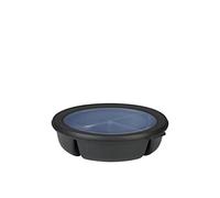 Mepal - Bento bowl 3-compartment multibowl round Cirqula - Airtight food storage container - Separated food storage - Meal prep containers & food containers - 250 ml, 250 ml & 500 ml - Nordic black