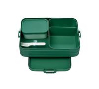 Mepal Bento Large Take A Break Lunch Box with Bento Box for 2 Sandwiches or 4 Slices of Bread, Lunch Box for Small Snacks and Leftovers, Vivid Green