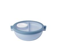 Mepal - Bento Lunch Bowl Vita - Multi-Compartment - Extra Bowl with lid, Dressing Container & Tray - Bento Box - Salad Lunch Box - Nordic Blue