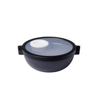 Mepal - Bento Lunch Bowl Vita - Multi-Compartment - Extra Bowl with lid, Dressing Container & Tray - Bento Box - Salad Lunch Box - Nordic Black